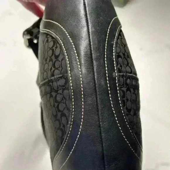 Coach Black Signature Hobo Tote Bag #1460 - Picture 6 of 12